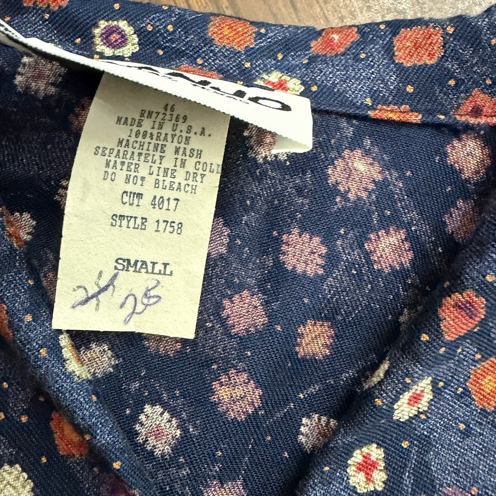 Vintage Banjo Dallas Texas Floral Ditsy Cropped Jacket Prairie Western Size Smal - Picture 3 of 9